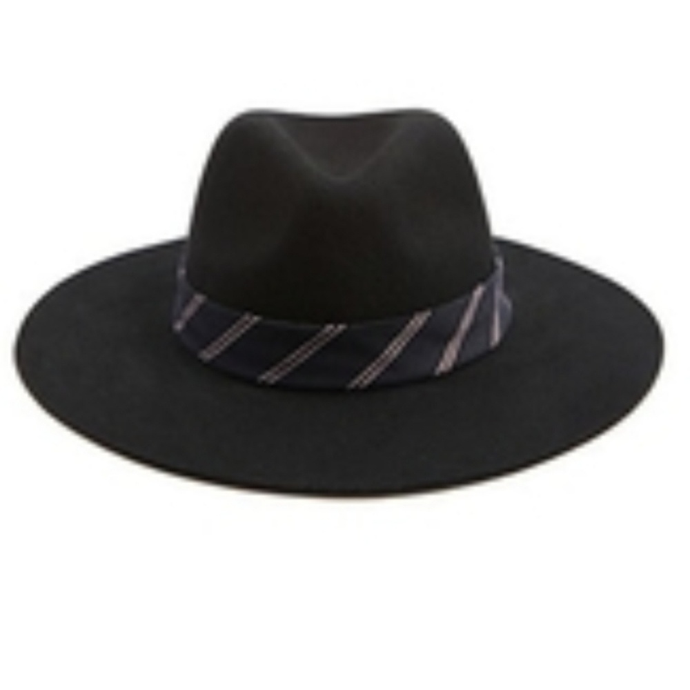 NWT Forever 21 Floppy Wool Fedora Hat Ribbon Black
